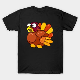 Chicken Turkey (eyes looking at the center and facing the left side) - Thanksgiving T-Shirt